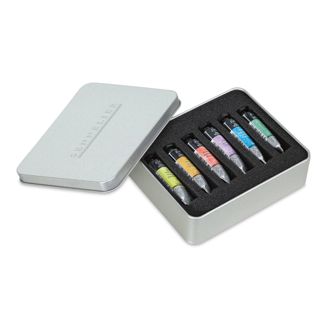 Sennelier French Artists' Watercolor Set - Set of 6, Metal Case, Iridescent, 10 ml